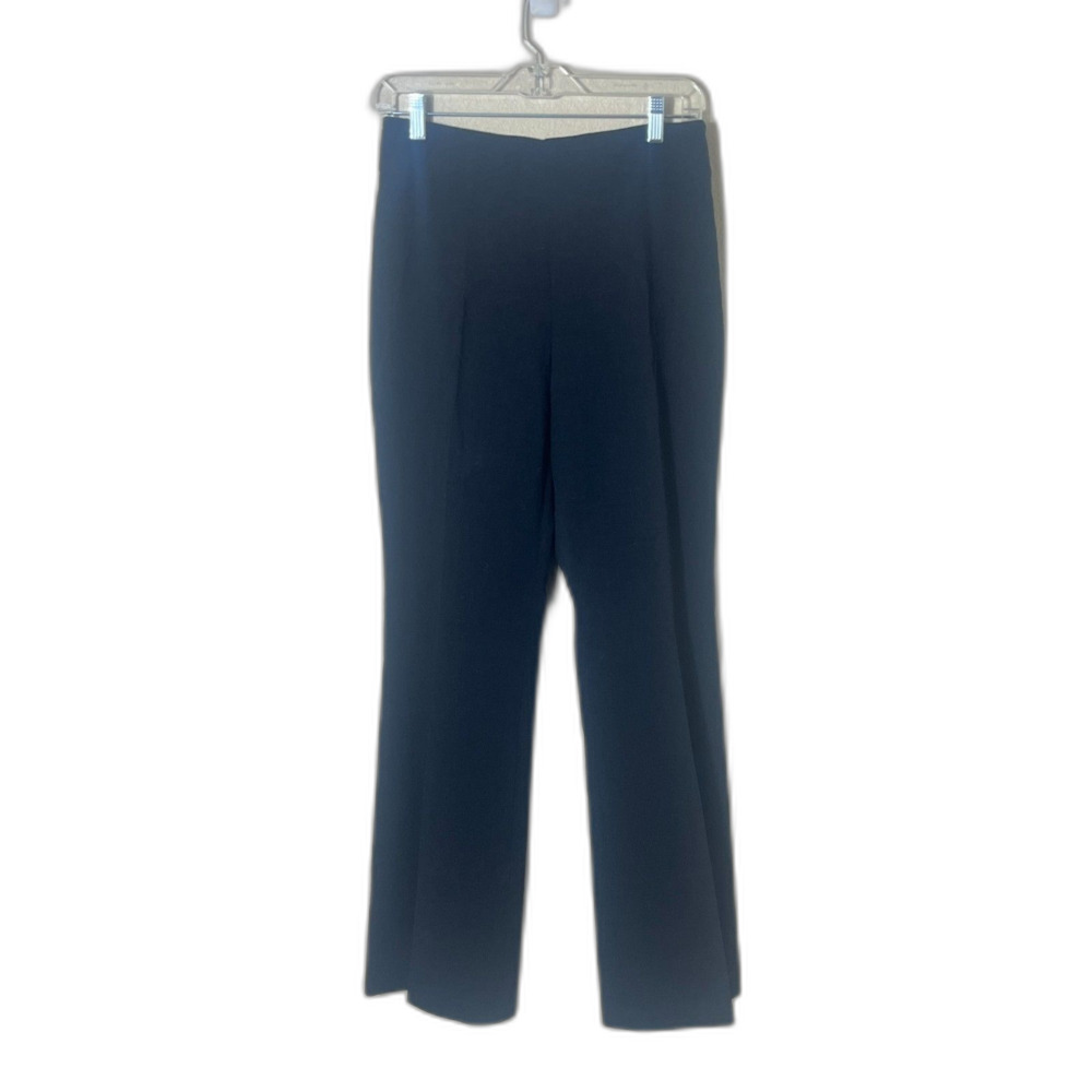 Akris Charcoal Gray Wool Straight Leg Pants 8 Retail $1290 Side Zip